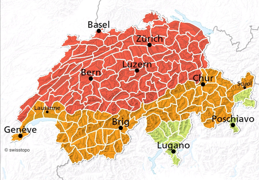 Meteorologia: Suíça sob alerta vermelho