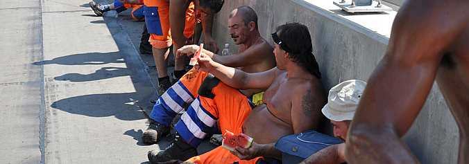 Sindicato pede suspensão das obras acima dos 35°C