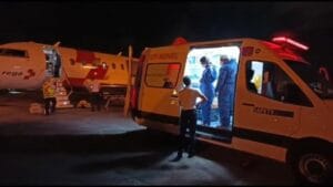 Avião da REGA foi ao Brasil