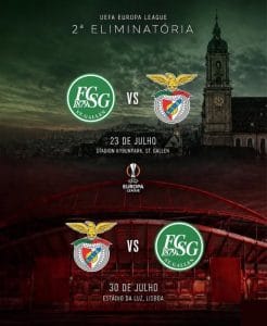 Benfica defronta St. Gallen na segunda pré-eliminatória da Liga Europa