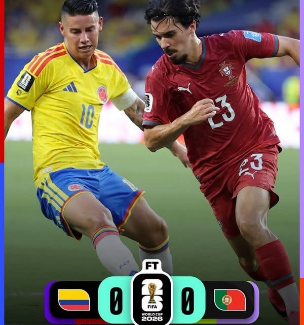 Mundial: Portugal empata com a Colômbia e termina no 2.º lugar do grupo K ⚽️